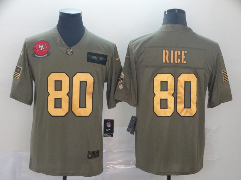 Men's San Francisco 49ers Jerry Rice #80 Brown Jersey